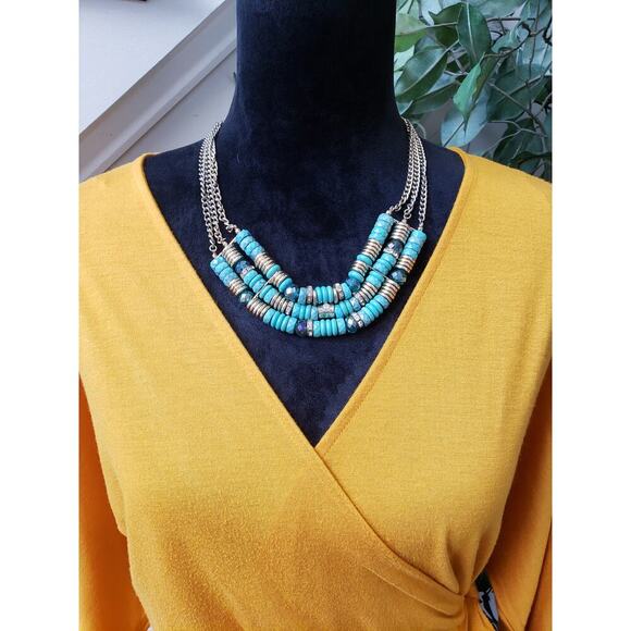 a.n.d Knee Length Dress Womens Small Yellow Long Sleeve V Neck Belted Open Front - Picture 2 of 13